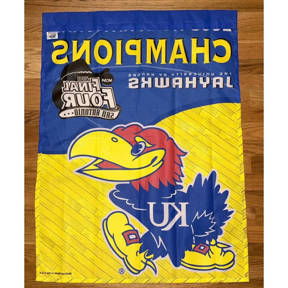 2008 WinCraft Kansas Jayhawks Final Four National Champions Flag 36 X 27”